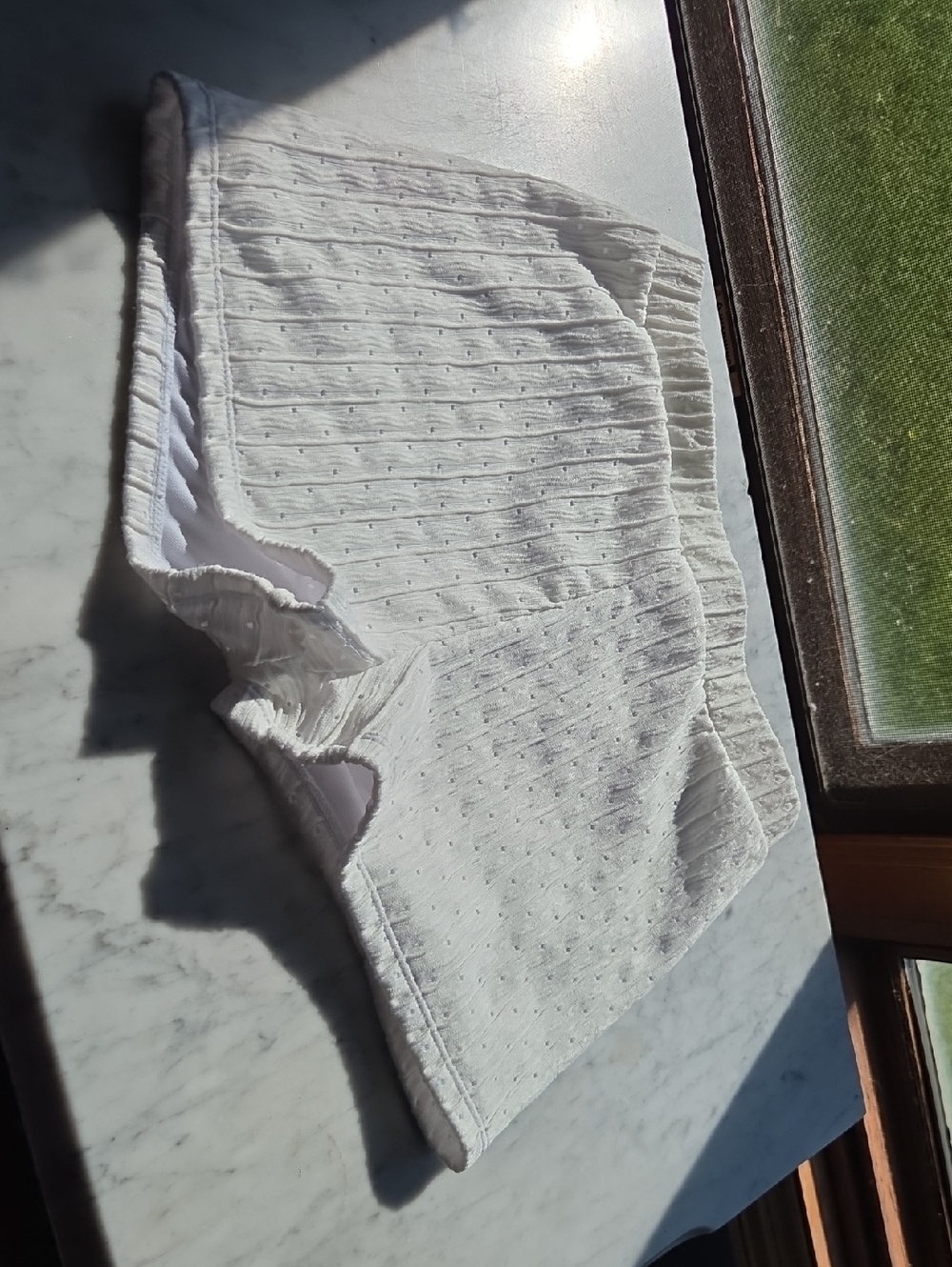 White Eyelet Cotton Shorts